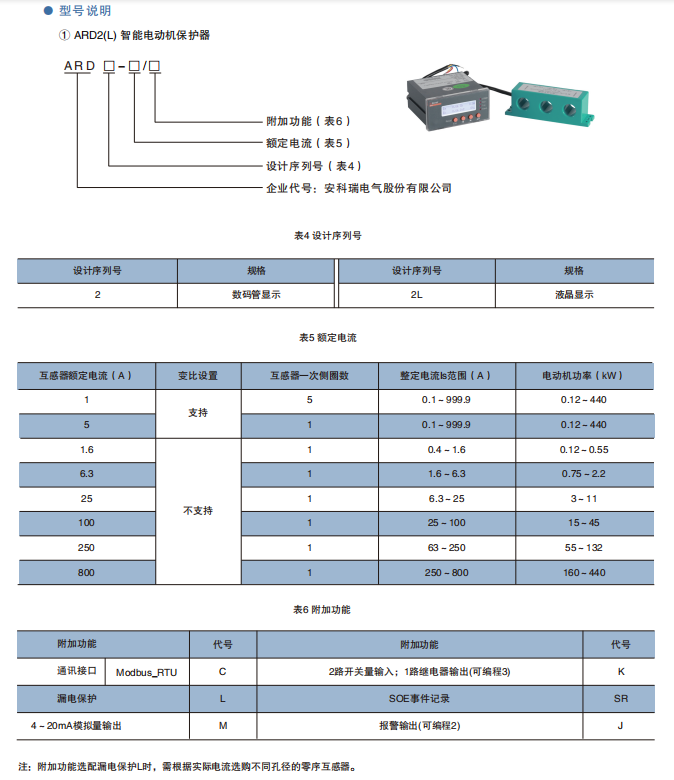 ARD2L智能馬達保護器